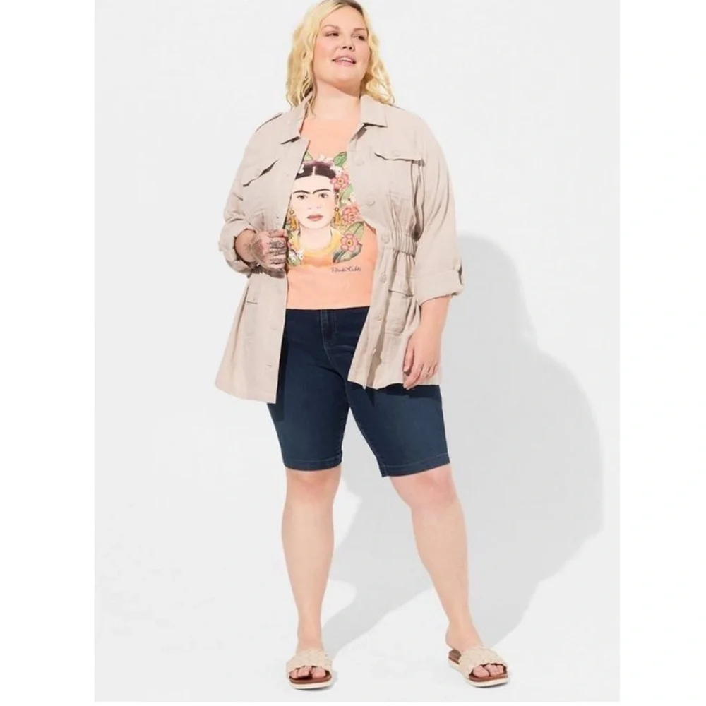 NWT TORRID Double Gauze Utility Anorak Jacket